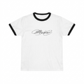white ringer tee in black