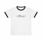 white ringer tee in black